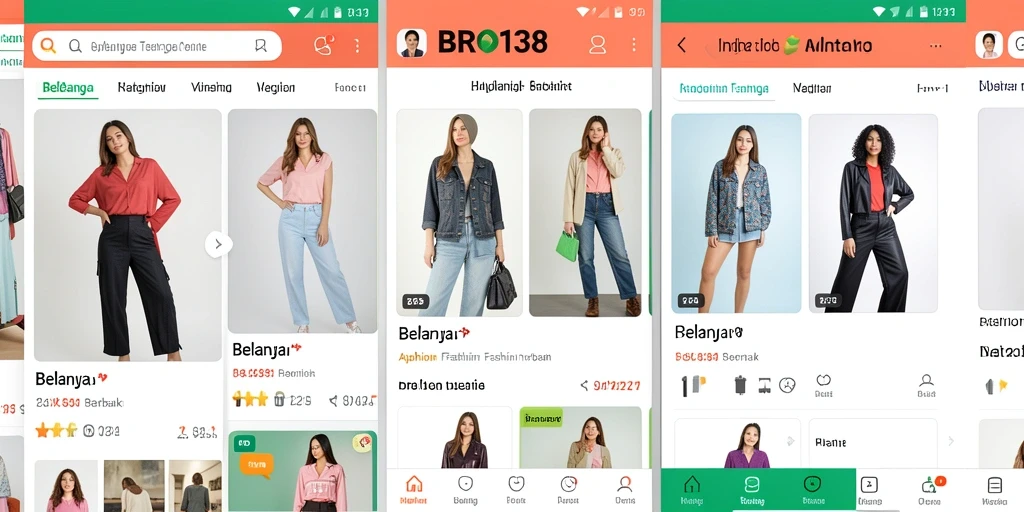 Antarmuka aplikasi BRO138 yang stylish dan fungsional.