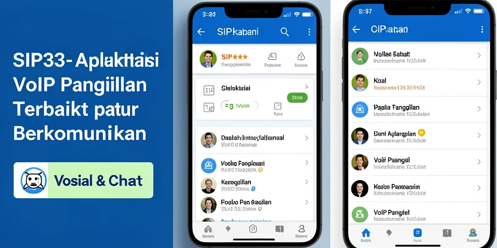Tampilan antarmuka SIP33 untuk panggilan VoIP yang intuitif.